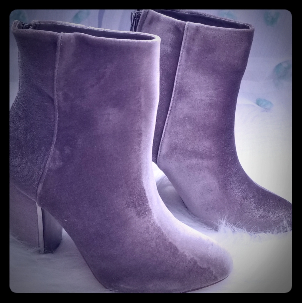 Silver gray booties